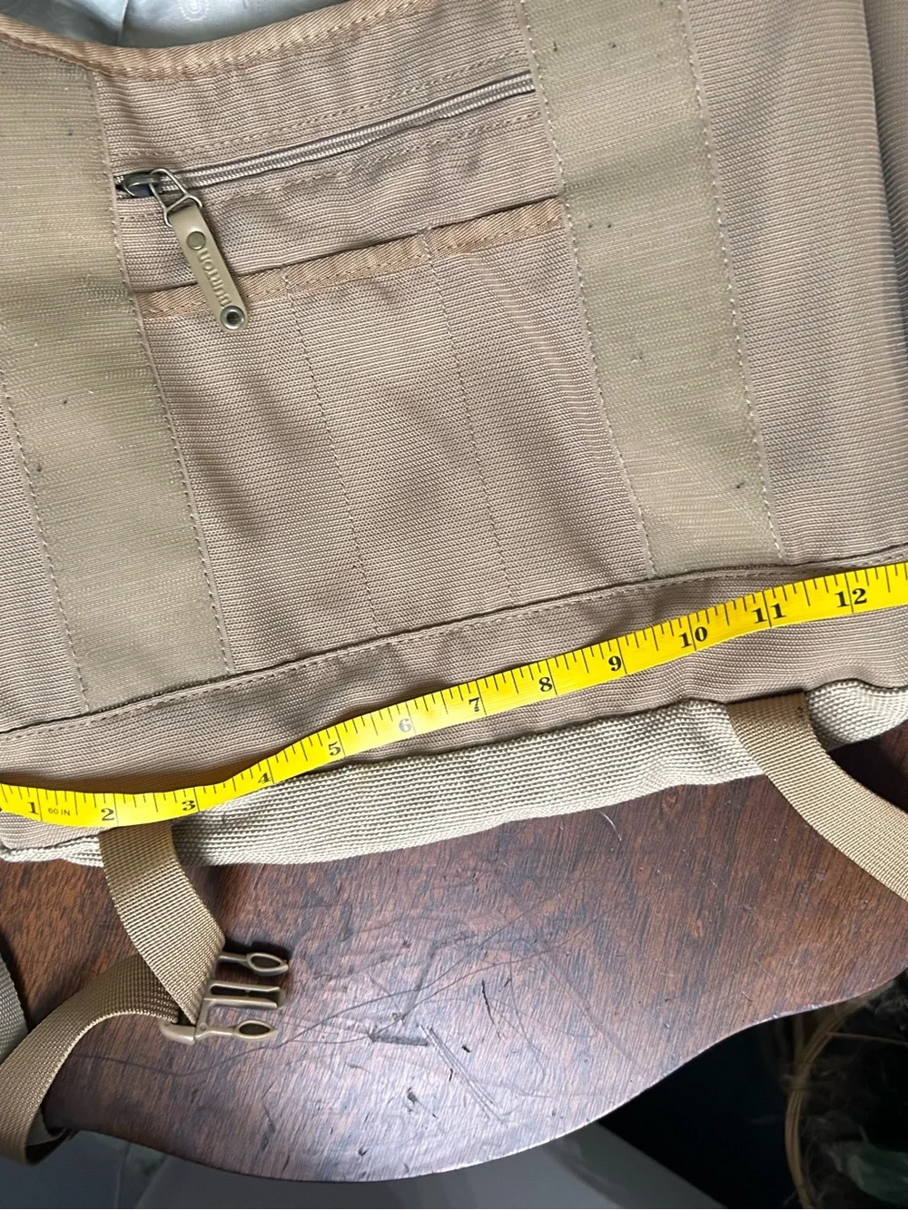 Burton Tan Canvas Messenger Bag Laptop Shoulder Strap Khaki Beige Y2K Buckle
